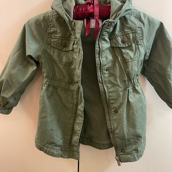 Hooded Old Navy Infants Baby  Army Green Zip Field Cargo Cotton Jacket 4T - Picture 2 of 5
